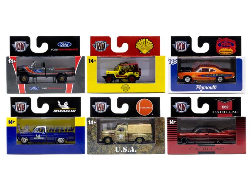 Auto-Thentics Release 102 Assortment SET OF 6 Diecast 1:64 Scale Models - M2 Machines 32500-102