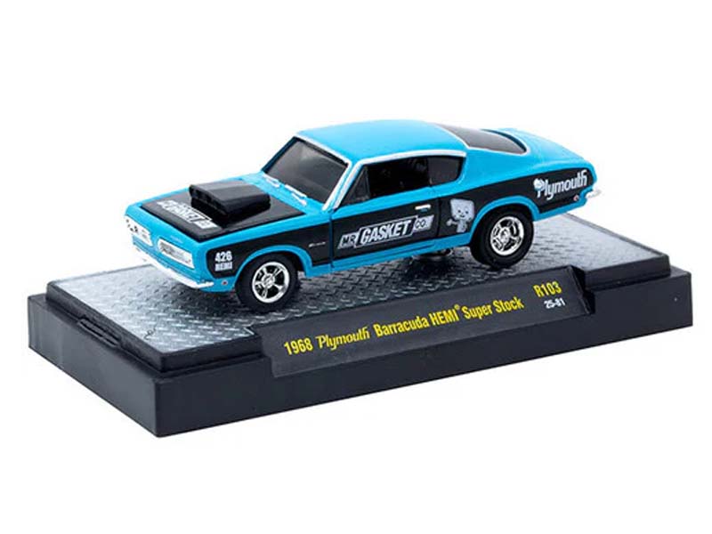 1968 Plymouth Barracuda HEMI Super Stock (Auto-Thentics Release 103) Diecast 1:64 Scale Model - M2 Machines 32500-103