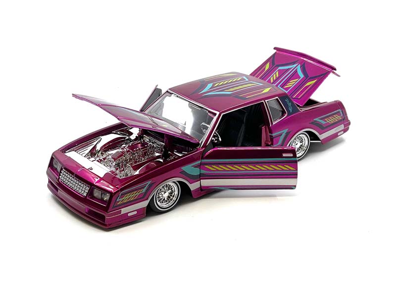 1986 Chevrolet Monte Carlo Lowrider - Hot Pink (Design) Diecast 1:24 Scale Model - Maisto 32542PK