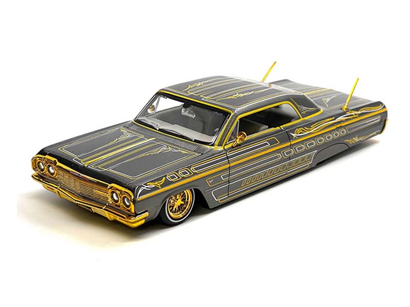 1964 Chevrolet Impala SS Lowrider – Grey (Design Lowriders) Diecast 1:24 Scale Model - Maisto 32547GRY