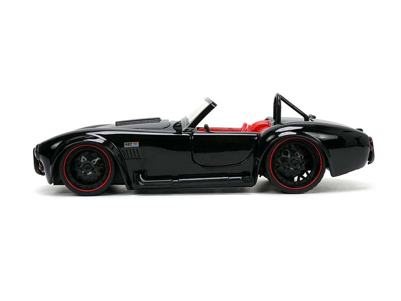 1965 Shelby Cobra 427 S/C - Black w/ Matte Black and Red Stripes and Red Interior (Bigtime Muscle) Diecast 1:24 Scale Model - Jada 32704