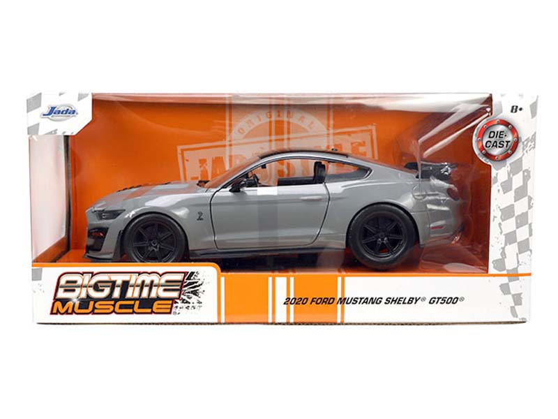 2020 Ford Mustang Shelby GT500 - Grey (Bigtime Muscle) Diecast 1:24 Scale Model - Jada 33931