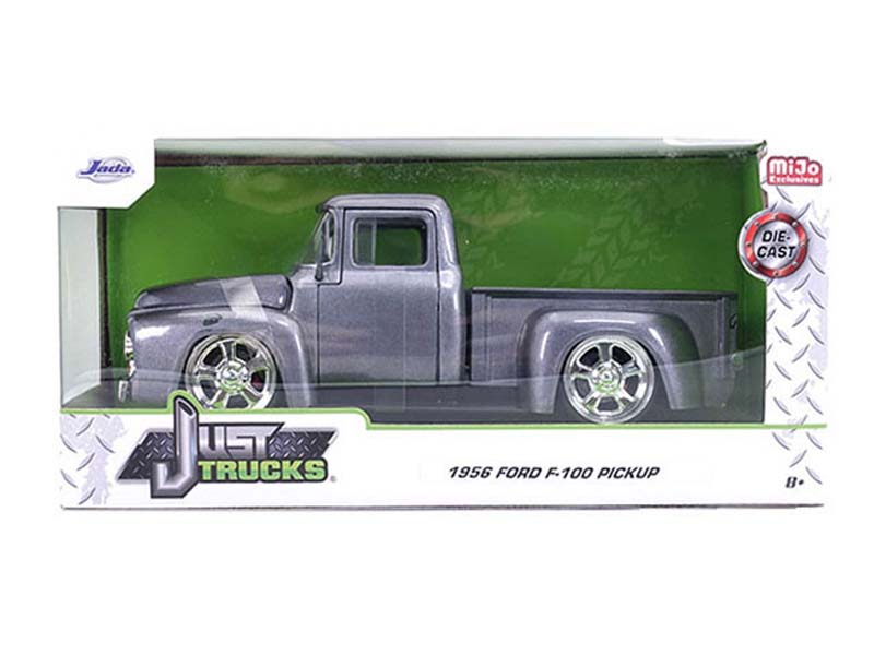 1956 Ford F-100 Custom Grey w/ Black Stripes - MJ Exclusive (Just Trucks) Diecast 1:24 Scale Model - Jada 34308