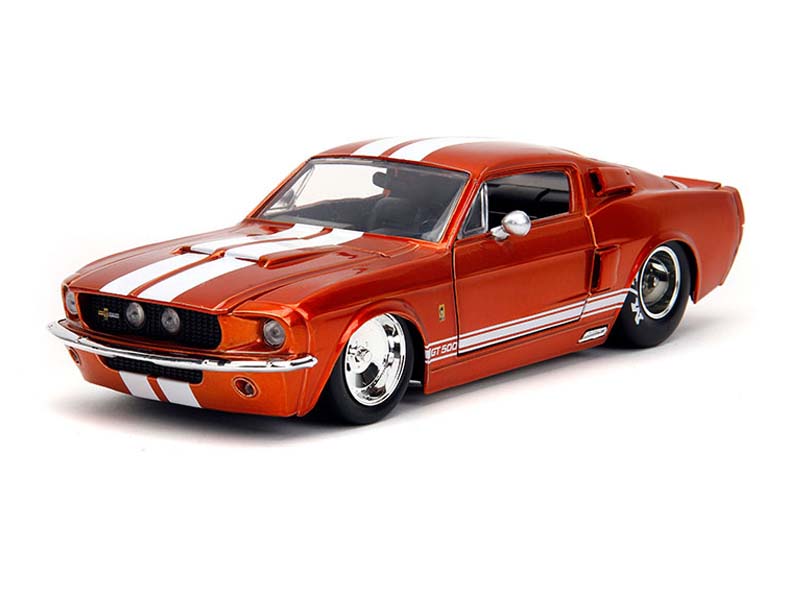 1967 Ford Mustang Shelby GT500 – Red w/ White Stripes (Bigtime Muscle) Diecast 1:24 Scale Model - Jada 34722