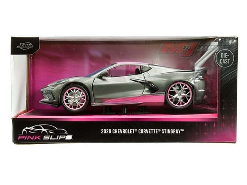 2020 Chevrolet Corvette Stingray – Grey Metallic (Pink Slips) Diecast 1:24 Scale Model - Jada 34848