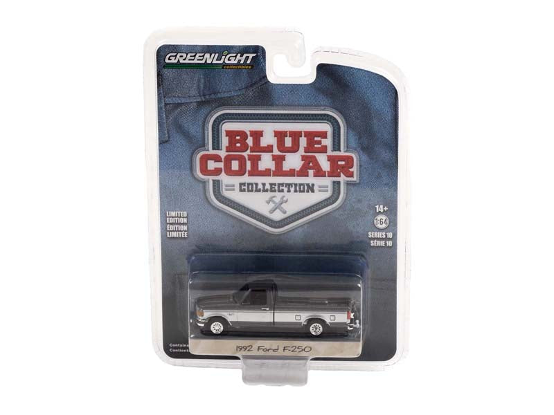 CHASE 1992 Ford F-250 Two-Tone Silver and Gray (Blue Collar) Series 10 Diecast 1:64 Model Truck - Greenlight 35220D