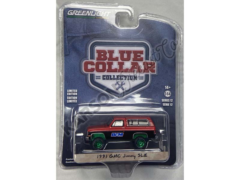 CHASE 1991 GMC Jimmy SLE - B&M Racing (Blue Collar Collection) Series 12 Diecast 1:64 Scale Model - Greenlight 35260D
