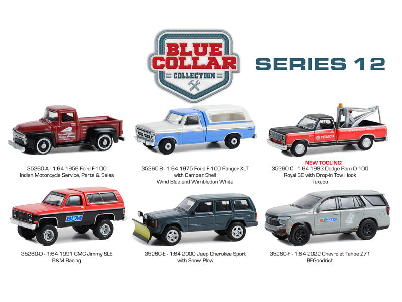 (Blue Collar Collection) Series 12 SET OF 6 Diecast 1:64 Scale Model - Greenlight 35260