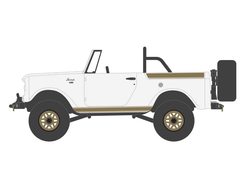 1970 Harvester Scout Lifted w/ Off-Road Parts - White and Gold (All-Terrain) Series 15 Diecast 1:64 Scale Model - Greenlight 35270B
