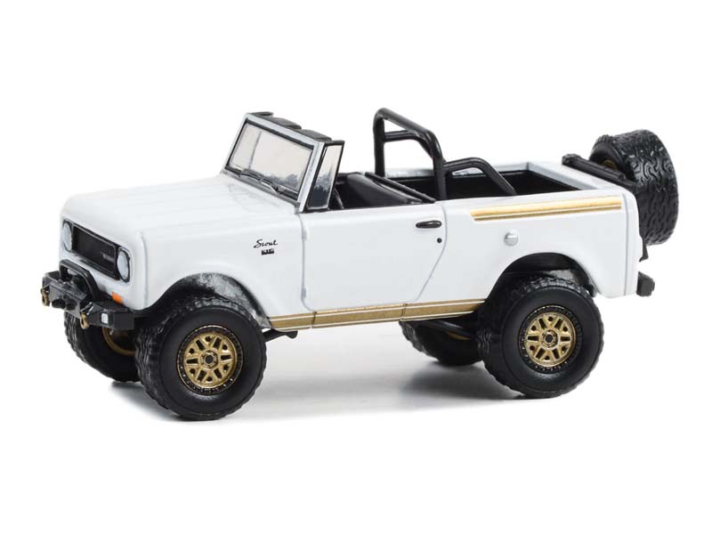 1970 Harvester Scout Lifted w/ Off-Road Parts - White and Gold (All-Terrain) Series 15 Diecast 1:64 Scale Model - Greenlight 35270B