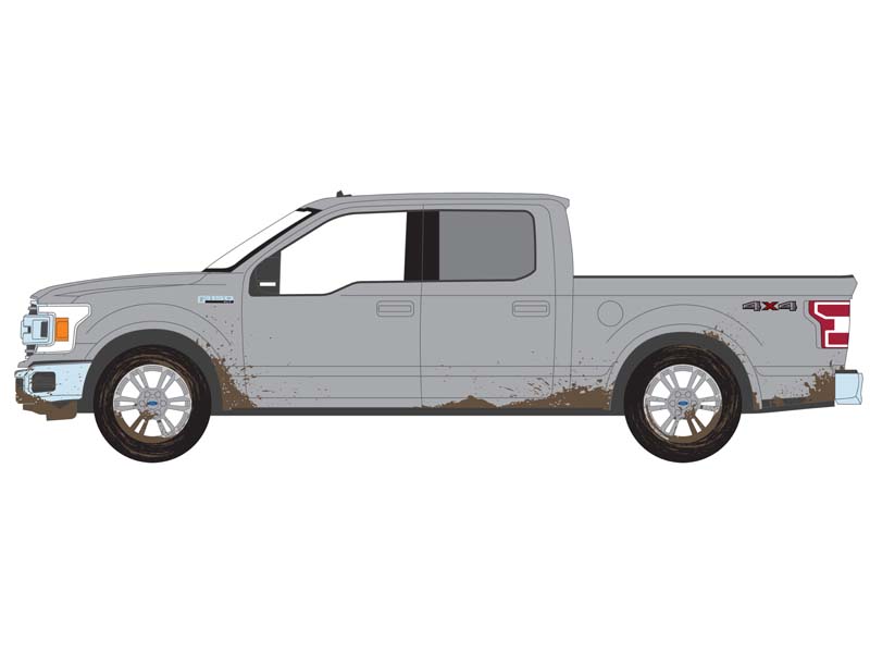 2020 Ford F-150 SuperCrew - Iconic Silver w/ Mud Spray (All-Terrain) Series 15 Diecast 1:64 Scale Model - Greenlight 35270F
