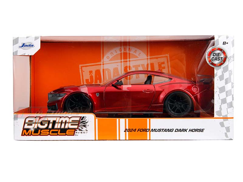 2024 Ford Mustang Dark Horse – Candy Red (Big Time Muscle) Diecast 1:24 Scale Model - Jada 35277