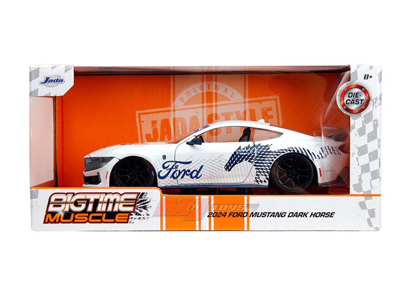 2024 Ford Mustang Dark Horse – White (Big Time Muscle) Diecast 1:24 Scale Model - Jada 35279