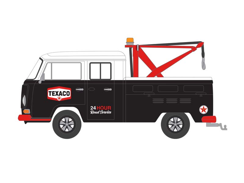 PRE-ORDER 1973 Volkswagen Double Cab Pickup w/ Drop-In tow hook – Texaco (Blue Collar Collection Series 13) Diecast 1:64 Model - Greenlight 35280B