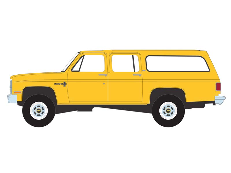 PRE-ORDER 1987 Chevrolet Suburban K20 Custom Deluxe – Construction Yellow (Blue Collar Collection Series 13) Diecast 1:64 Model - Greenlight 35280D