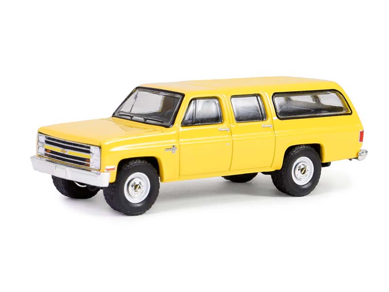 PRE-ORDER 1987 Chevrolet Suburban K20 Custom Deluxe – Construction Yellow (Blue Collar Collection Series 13) Diecast 1:64 Model - Greenlight 35280D