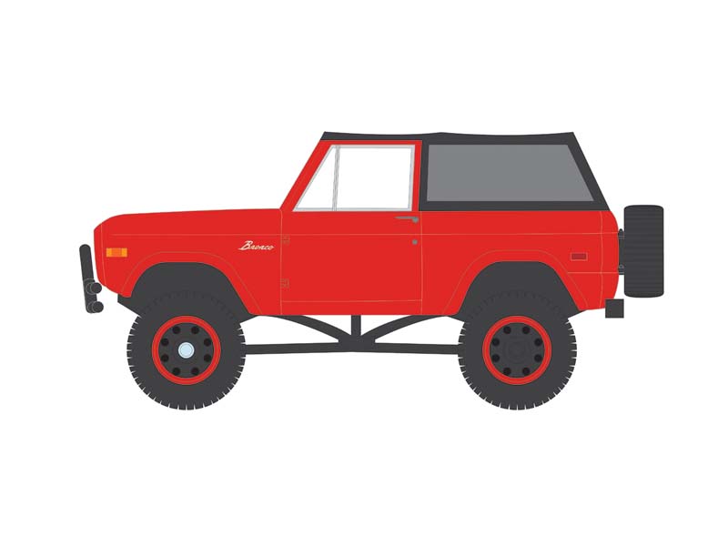 PRE-ORDER 1969 Ford Bronco Lifted w/ Soft Top - Poppy Red (All-Terrain Series 16) Diecast 1:64 Scale Model - Greenlight 35290B