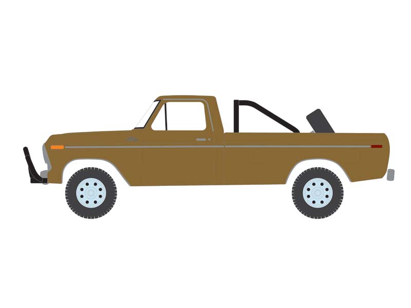 PRE-ORDER 1979 Ford F250 Ranger Lifted w/ Rollbar Tire- Gold Metallic (All-Terrain Series 16) Diecast 1:64 Scale Model - Greenlight 35290D