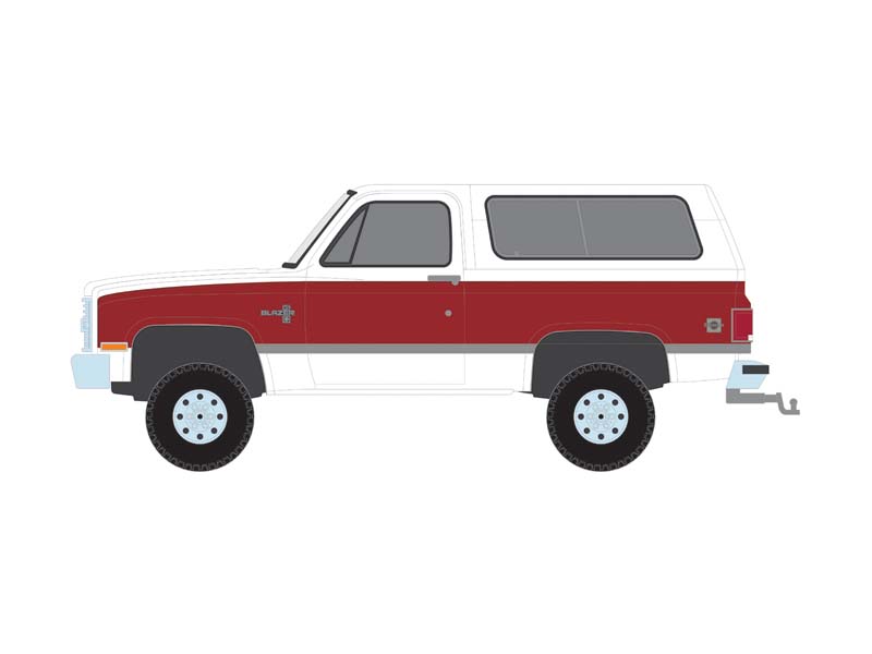 PRE-ORDER 1984 Chevrolet K5 Blazer Silverado Lifted - Frost White & Apple Red (All-Terrain Series 16) Diecast 1:64 Scale Model - Greenlight 35290E