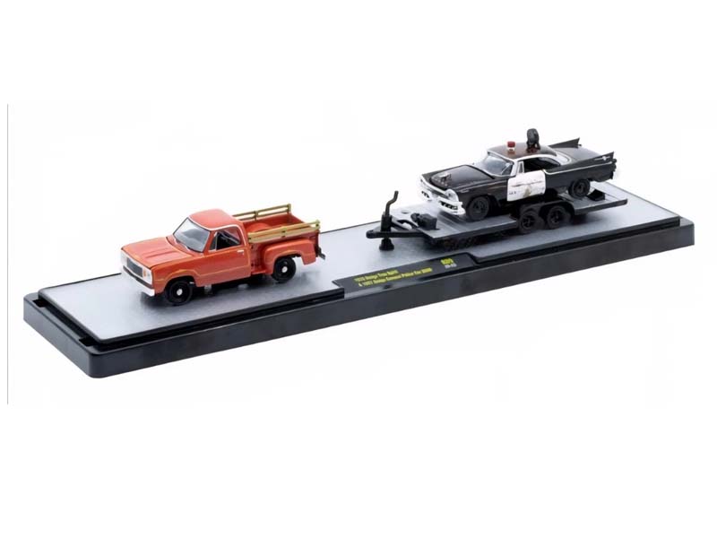 1978 Dodge True Spirit & 1957 Dodge Coronet Police Car D500 (Auto-Haulers Release 89) Diecast 1:64 Scale Model - M2 Machines 36000-89