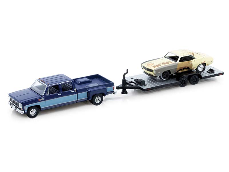1973 GMC Sierra 3500 & 1969 Chevrolet Camaro RS Barn Find (Auto-Haulers Release 89) Diecast 1:64 Scale Model - M2 Machines 36000-89