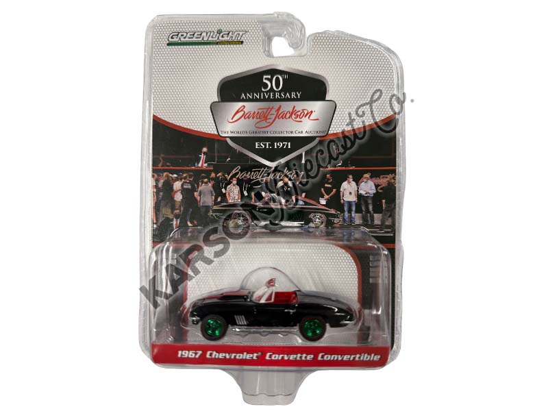 CHASE 1967 Chevrolet Corvette Convertible Black w/ Red Interior (Barrett-Jackson Scottsdale Edition) Series 8 Diecast 1:64 Scale Model - Greenlight 37240A