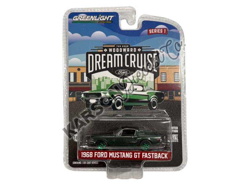 CHASE 1968 Ford Mustang GT Fastback - 24th Annual Heritage Vehicle (Woodward Dream Cruise Series 1) Diecast 1:64 Scale Model - Greenlight 37280E