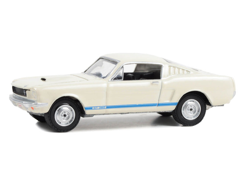 1965 Ford Mustang Shelby GT350 - White w/ Blue Stripes (Barrett-Jackson Scottsdale Edition) Series 12 Diecast 1:64 Scale Model - Greenlight 37290C