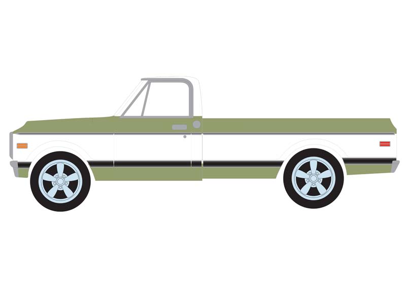1972 Chevrolet C-10 Custom - Green/White (Barrett-Jackson ‘Scottsdale Edition’ Series 13) Diecast 1:64 Scale Model - Greenlight 37300C