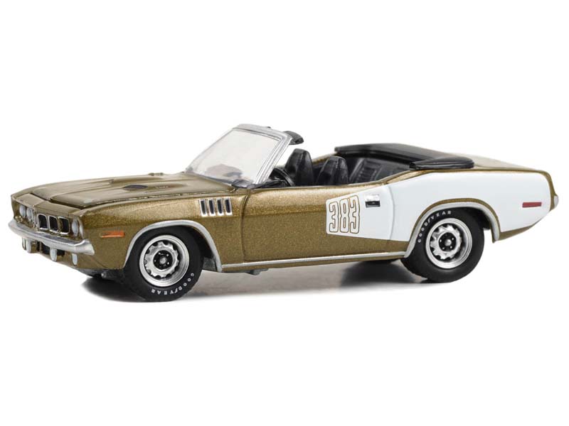 1971 Plymouth 'Cuda Convertible - Tawny Gold (Barrett-Jackson ‘Scottsdale Edition’ Series 13) Diecast 1:64 Scale Model - Greenlight 37300E