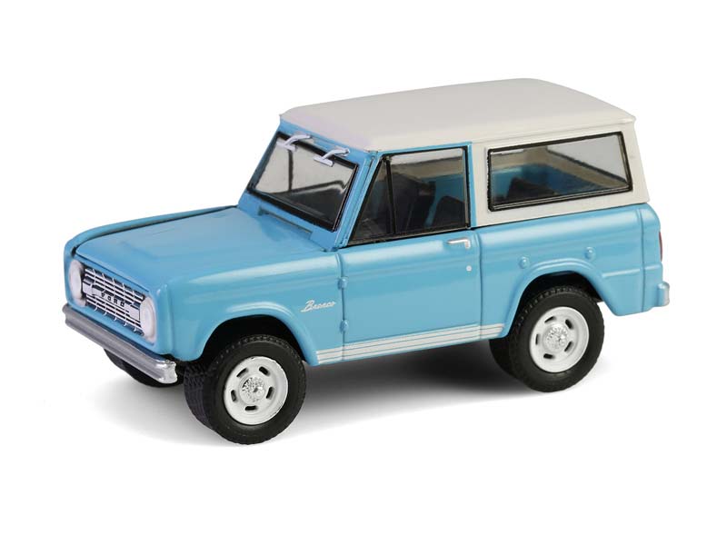 1966 Ford Bronco Custom SUV - Turquoise Blue (Barrett-Jackson Series 15) Diecast 1:64 Scale Model - Greenlight 37320A