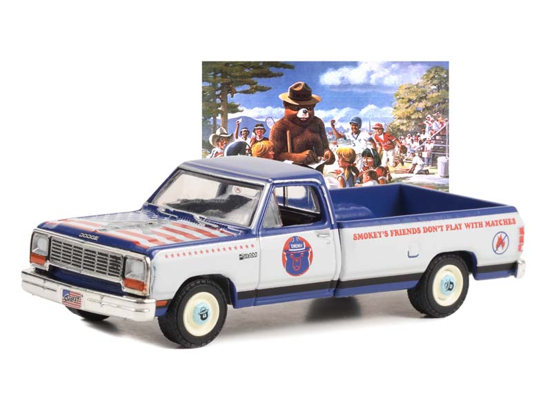 CHASE 1989 Dodge Ram D-150 - Smokey’s Friends Don’t Play With Matches (Smokey Bear) Series 2 Diecast 1:64 Scale Model - Greenlight 38040D