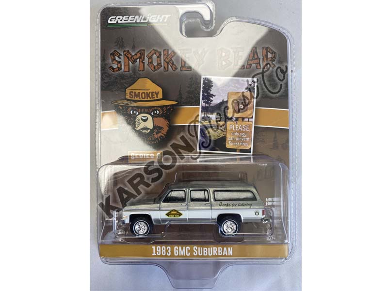CHASE 1983 GMC Suburban (Smokey Bear Series 3) Diecast 1:64 Scale Model - Greenlight 38060D