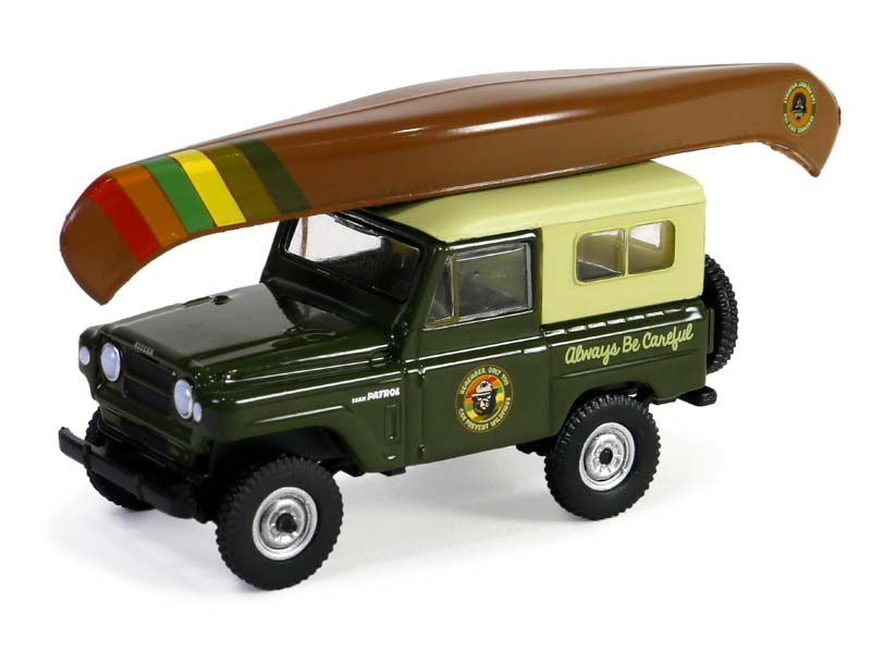1980 Nissan Patrol w/ Canoe on Roof (Smokey Bear Series 3) Diecast 1:64 Scale Model - Greenlight 38060F