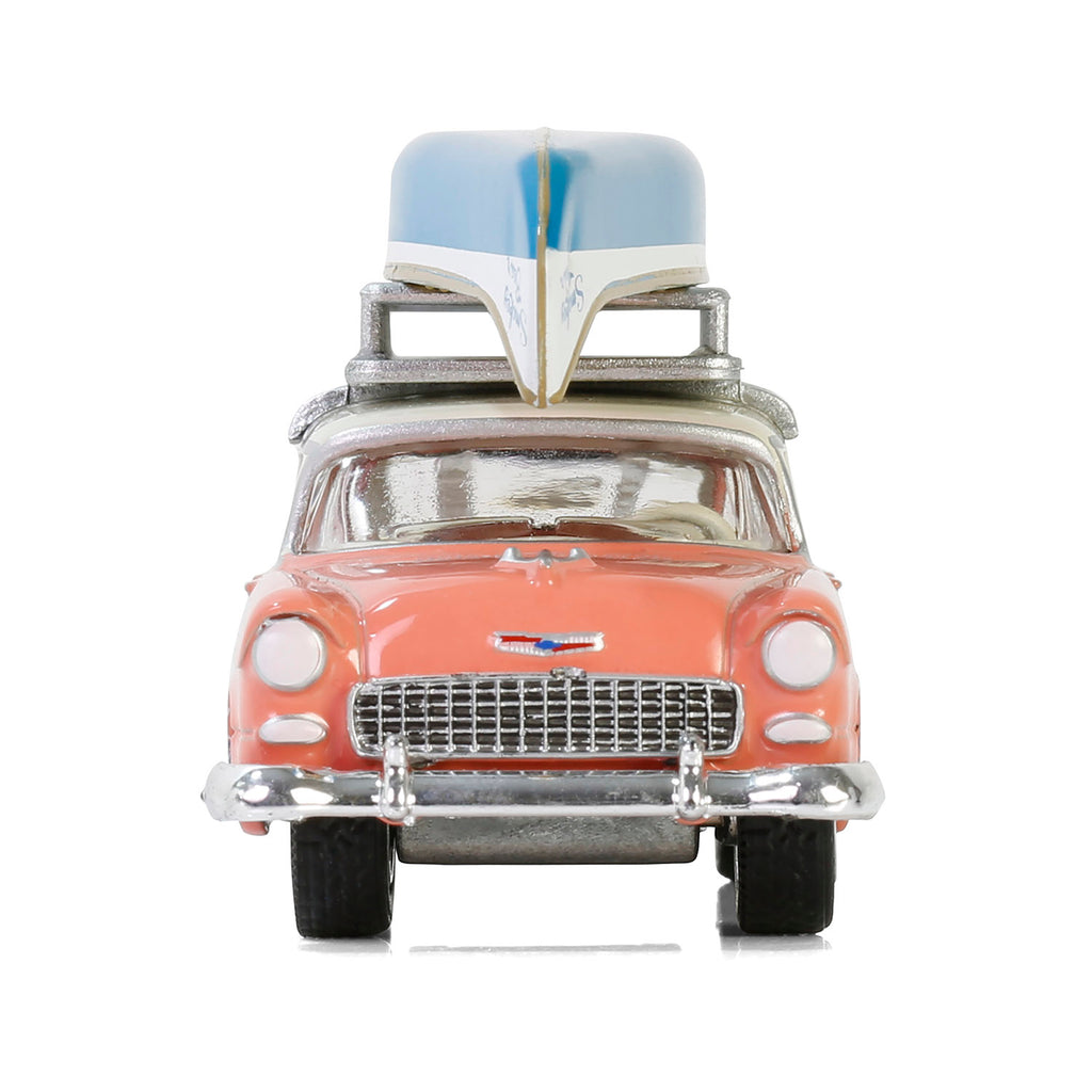 1955 Chevrolet Two-Ten Townsman w/ Roof Rack & Canoe (Smokey Bear Series 4) Diecast 1:64 Scale Model - Greenlight 38070A