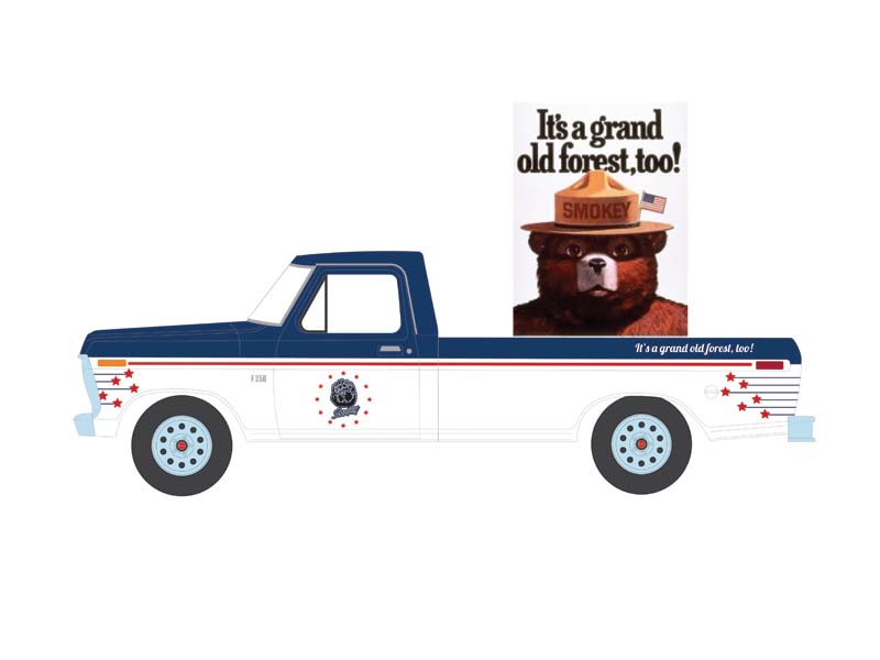 PRE-ORDER 1976 Ford F-250 - It's a Grand Old Forest, Too! (Smokey Bear Series 4) Diecast 1:64 Scale Model - Greenlight 38070D