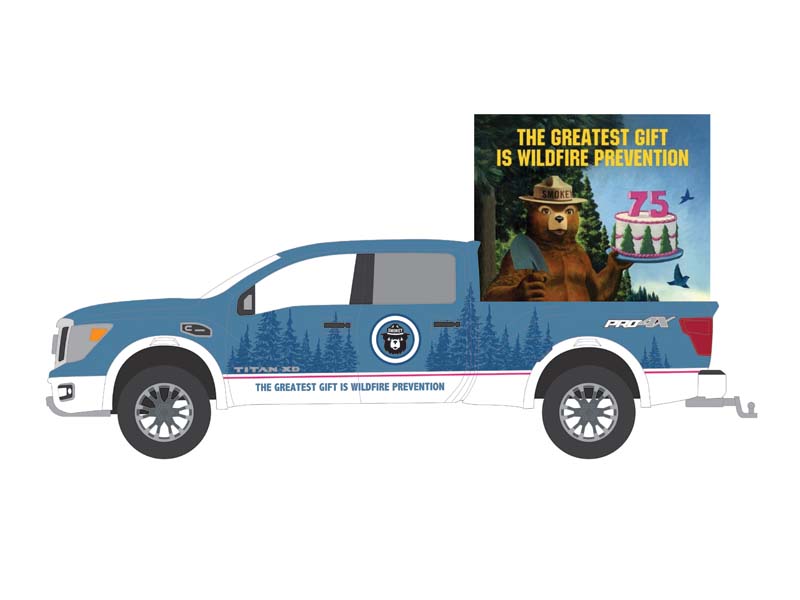 PRE-ORDER 2019 Nissan Titan XD Pro-4X - The Greatest Gift is Wildfire Prevention (Smokey Bear Series 4) Diecast 1:64 Scale Model - Greenlight 38070F