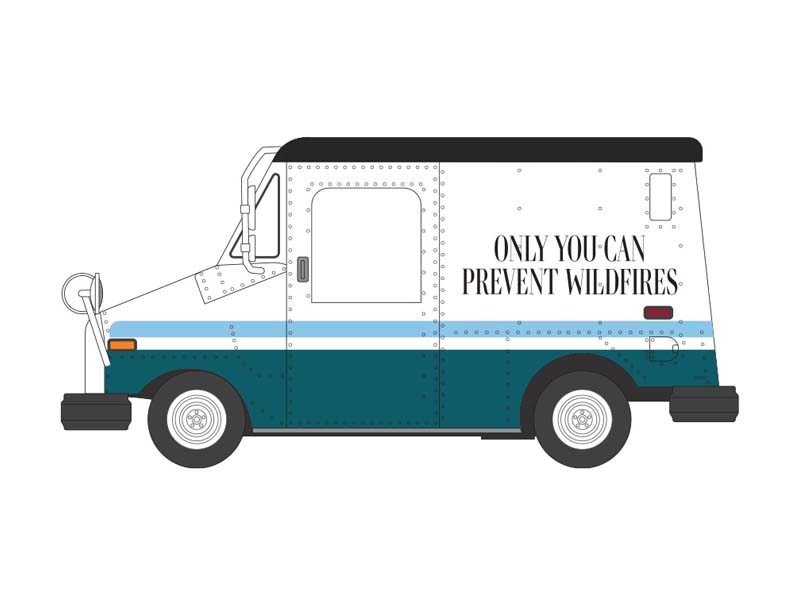 PRE-ORDER - 6 PACK Long-Life Postal Delivery Vehicle (LLV) - Smokey Bear USPS Stamp (Smokey Bear Series 5) Diecast 1:64 Scale Model - Greenlight 38090A