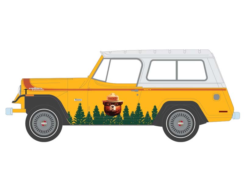PRE-ORDER 1971 Jeep Jeepster Commando - Trees Are Wonderful Friends (Smokey Bear Series 5) Diecast 1:64 Scale Model - Greenlight 38090C