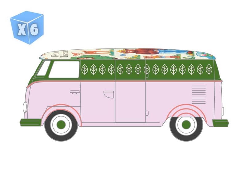 PRE-ORDER - 6 PACK 1972 Volkswagen Type 2 Panel Van - It’s Your Forest, Take Care Of It (Smokey Bear Series 5) Diecast 1:64 Scale Model - Greenlight 38090D