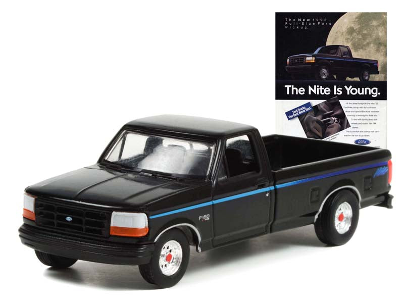 CHASE 1992 Ford F-150 Nite Edition (Vintage Ad Cars) Series 7 Diecast 1:64 Scale Model Car - Greenlight 39100F