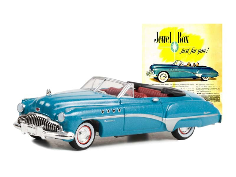 CHASE 1949 Buick Roadmaster - Jewel Box Just For You! (Vintage Ad Cars) Series 8 Diecast 1:64 Scale Model Car - Greenlight 39110A