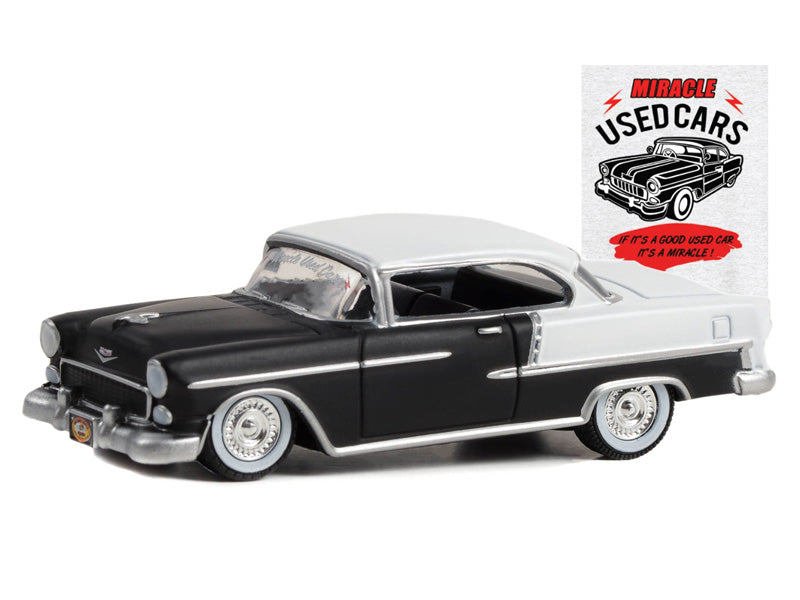 1955 Chevrolet Bel Air Lowrider - Miracle Used Cars (Busted Knuckle Garage Series 2) Diecast 1:64 Scale Model - Greenlight 39120C