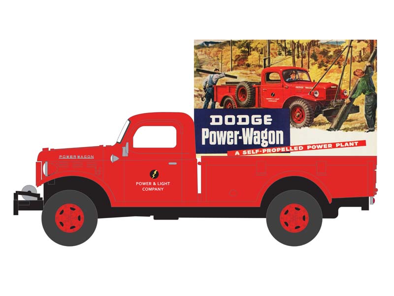 CHASE 1945 Dodge Power Wagon - A Self-Propelled Power Plant (Vintage Ad Cars) Series 9 Diecast 1:64 Scale Models - Greenlight 39130A
