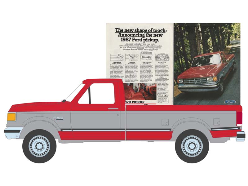 1987 Ford F-150 - The New Shape Of Tough (Vintage Ad Cars) Series 9 Diecast 1:64 Scale Model - Greenlight 39130F