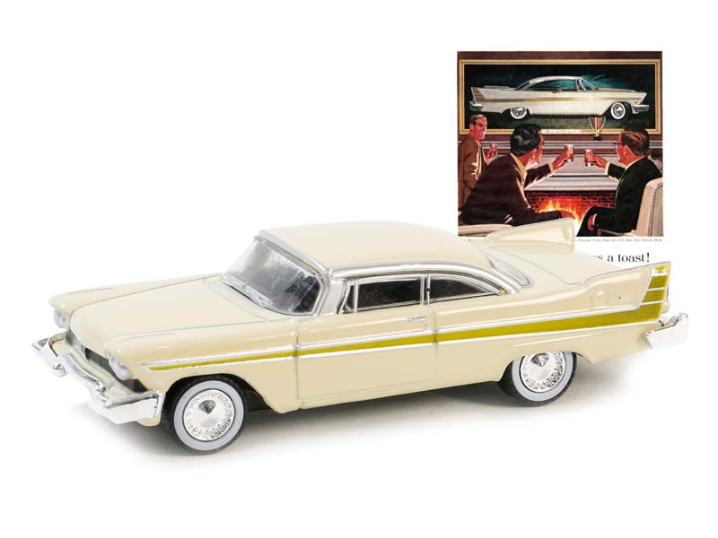 PRE-ORDER 1957 Plymouth Fury (Vintage Ad Cars Series 10) Diecast 1:64 Scale Model - Greenlight 39140B