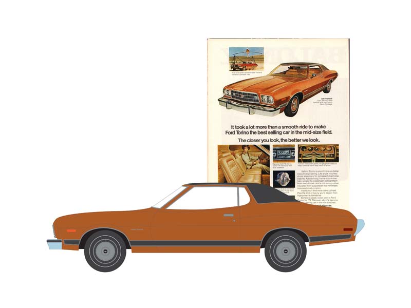 PRE-ORDER 1973 Ford Gran Torino (Vintage Ad Cars Series 10) Diecast 1:64 Scale Model - Greenlight 39140E