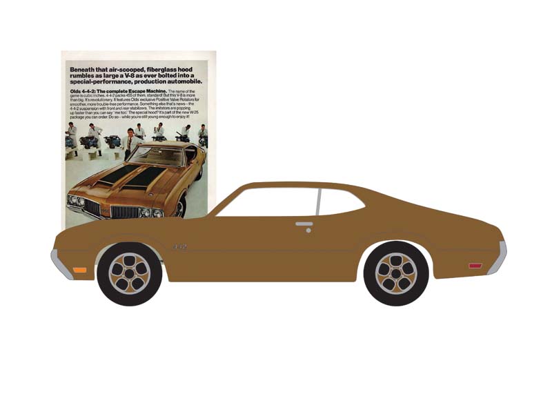 PRE-ORDER 1972 Oldsmobile 4-4-2 - The Complete Escape Machine (Vintage Ad Cars Series 11) Diecast 1:64 Scale Model - Greenlight 39150D
