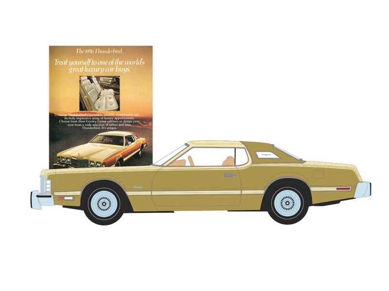 PRE-ORDER 1976 Ford Thunderbird - Treat Yourself to One of the World's Great Luxury Car Buys (Vintage Ad Cars Series 11) Diecast 1:64 Scale Model - Greenlight 39150E