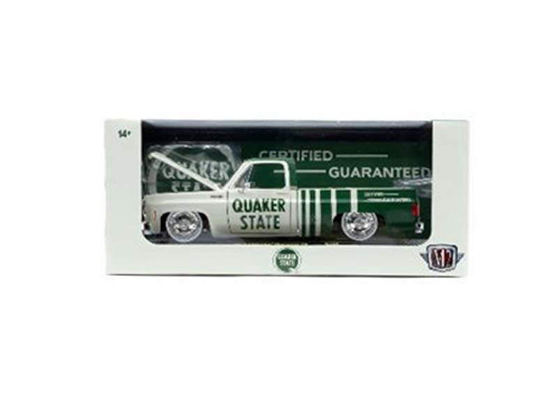 1973 Chevrolet Cheyenne 10 QUAKER STATE – Green / White Diecast 1:24 Scale Model - M2 Machines 40300-133B